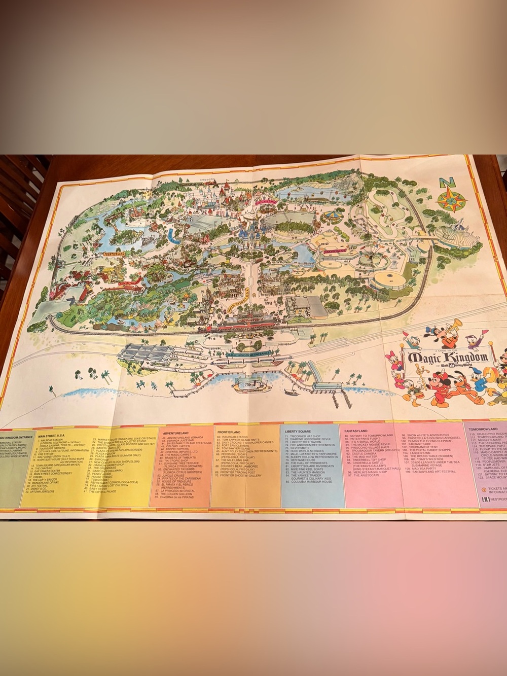 Rare Vintage 1970’s Magic Kingdom Park Map 39” x 31”